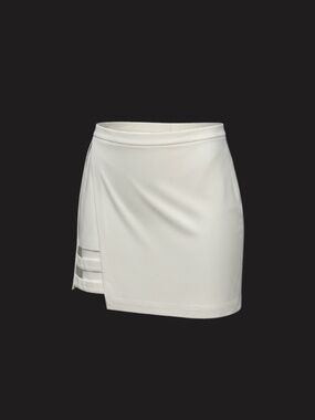 Bebe White Mini-Skirt with cut-outs
